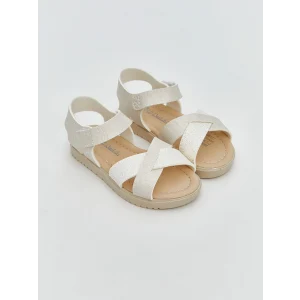 LCW STEPS Ekru Çapraz Bantlı Kız Bebek Sandalet