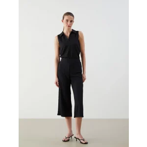 LCWAIKIKI Classic Siyah Beli Lastikli Dokulu Kadın Kapri