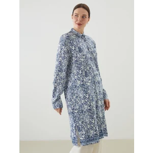 LCW Grace Mavi Desenli Kadın Gömlek Tunik