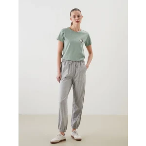 LCWAIKIKI Classic Gri Beli Lastikli Kadın Jogger Eşofman Altı