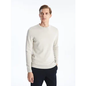 LCWAIKIKI Classic Bej Bisiklet Yaka Erkek Triko Kazak