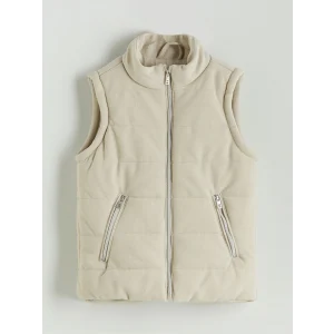 LCW Kids Bej Dik Yaka Erkek Çocuk Yelek