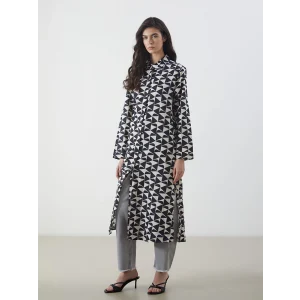 LCW Modest Siyah Desenli Kadın Gömlek Tunik