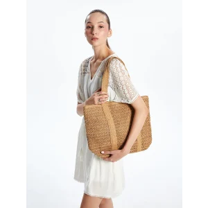 LCW ACCESSORIES Kahverengi Hasır Kadın Plaj Çantası