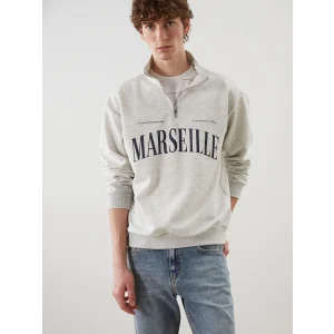 XSIDE Beyaz Dik Yaka Erkek Sweatshirt