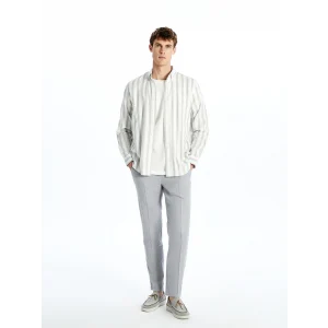 SOUTHBLUE Gri Slim Fit Keten Karışımlı Erkek Pantolon