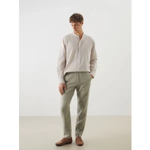 SOUTHBLUE Yeşil Slim Fit Keten Karışımlı Erkek Pantolon