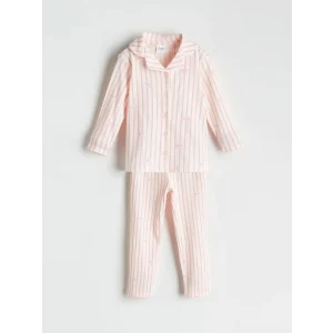 LCW Kids Ekru Kurdele Detaylı Kız Çocuk Pijama Takımı