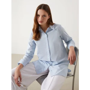 LCW Modest Mavi Regular Fit Kadın Gömlek Tunik