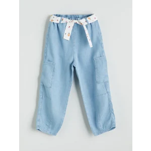 LCW Kids Mavi Beli Lastikli Kız Çocuk Balon Jean Pantolon