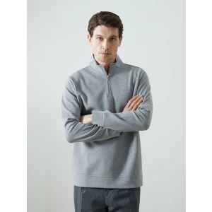 LCWAIKIKI Classic Gri Dik Yaka Erkek Sweatshirt