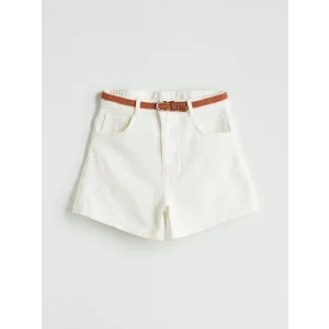 LCW Kids Ekru Basic Kız Çocuk Jean Şort