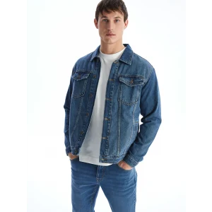 LCW Jeans Indigo Standart Kalıp Erkek Jean Ceket