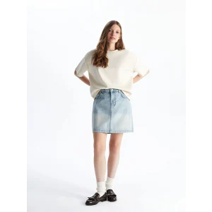 LCW Vision Indigo Standart Fit Kadın Jean Etek