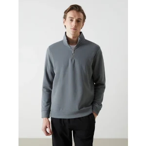 LCWAIKIKI Classic Gri Dik Yaka Erkek Sweatshirt