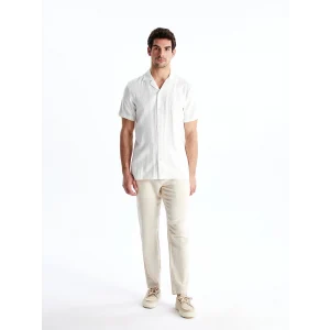 LCW Vision Bej Slim Fit Keten Karışımlı Erkek Pantolon