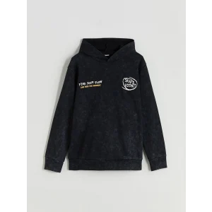 LCW Kids Siyah Kapüşonlu Erkek Çocuk Sweatshirt