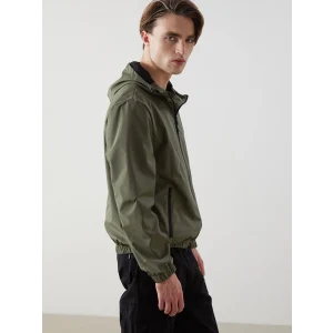 XSIDE Haki Standart Kalıp Kapüşonlu Erkek Yağmurluk