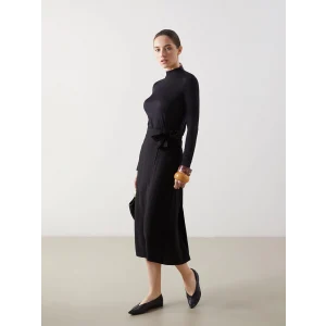 LCWAIKIKI Classic Siyah Beli Lastikli Kadın Etek