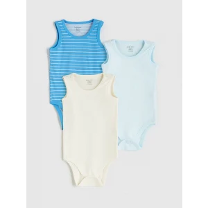 LCW baby Ekru Basic Erkek Bebek Çıtçıtlı Body 3lü