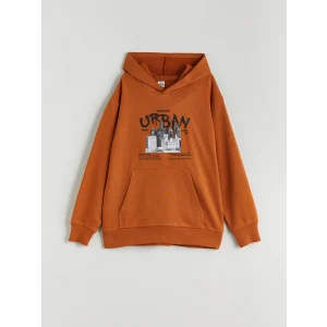 LCW Kids Kahverengi Kapüşonlu Erkek Çocuk Sweatshirt