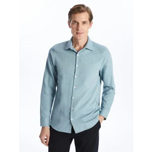 LCWAIKIKI Formal Yeşil Slim Fit Uzun Kollu Oxford Erkek Gömlek