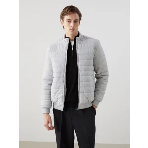 LCW Vision Gri Slim Fit Dik Yaka Erkek Mont