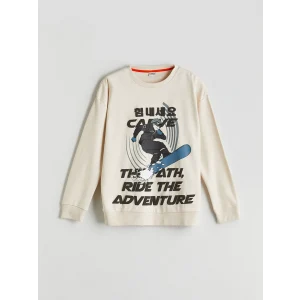 LCW Kids Bej Bisiklet Yaka Erkek Çocuk Tişört