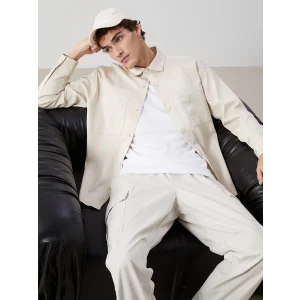 XSIDE Bej Rahat Kalıp Uzun Kollu Erkek Gömlek Ceket