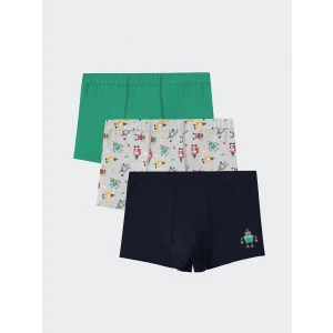 LCW Kids Gri Baskılı Erkek Çocuk Boxer 3lü