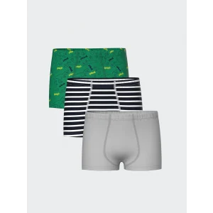 LCW Kids Yeşil Baskılı Erkek Çocuk Boxer 3lü