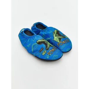 SLIPSTOP Mavi Dinozor Baskılı Erkek Çocuk Deniz Ayakkabısı