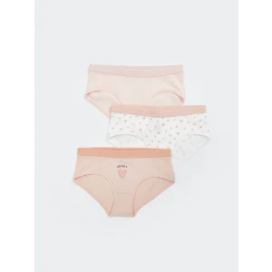 LCW Kids Ekru Baskılı Kız Çocuk Külot 3lü