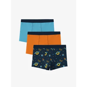 LCW Kids Lacivert Baskılı Erkek Çocuk Boxer 3lü