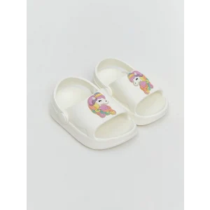 LCW STEPS Beyaz Baskılı Kız Bebek Sandalet