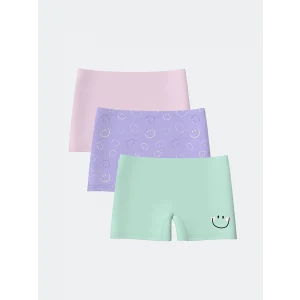 LCW Kids Lila Baskılı Kız Çocuk Boxer 3lü