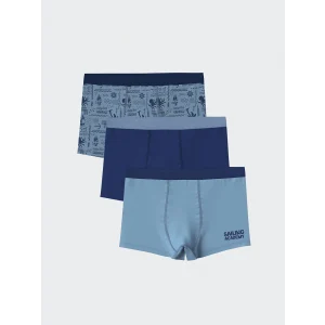 LCW Kids Mavi Baskılı Erkek Çocuk Boxer 3lü