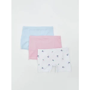 LCW Kids Beyaz Baskılı Kız Çocuk Boxer 3lü