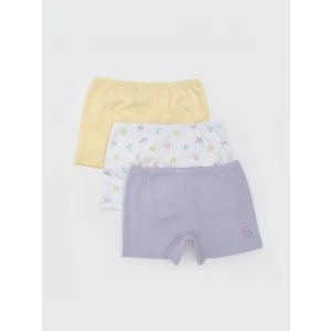 LCW Kids Beyaz Baskılı Kız Çocuk Boxer 3lü