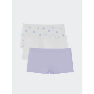 LCW Kids Beyaz Baskılı Kız Çocuk Boxer 3lü