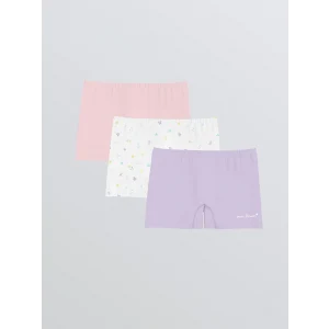 LCW Kids Lila Baskılı Kız Çocuk Boxer 3lü