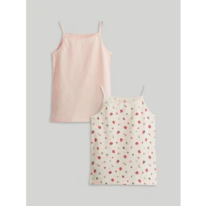 LCW Kids Pembe Kare Yaka Kız Çocuk Atlet 2li