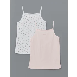 LCW Kids Pembe Kare Yaka Kız Çocuk Atlet 2li