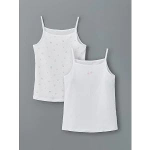 LCW Kids Beyaz Kare Yaka Kız Çocuk Atlet 2li