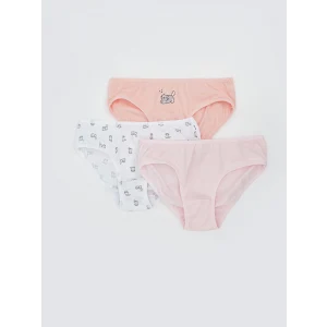 LCW Kids Pembe Baskılı Kız Çocuk Külot 3lü