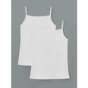 LCW Kids Beyaz Kare Yaka Kız Çocuk Atlet 2li