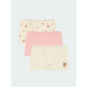 LCW Kids Ekru Ayı Teddy Baskılı Kız Çocuk Boxer 3lü