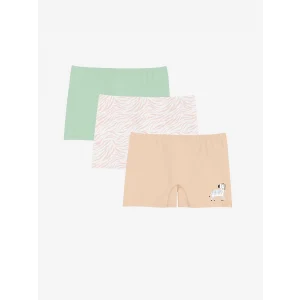 LCW Kids Beyaz Baskılı Kız Çocuk Boxer 3lü