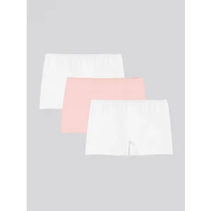 LCW Kids Beyaz Basic Kız Çocuk Boxer 3lü