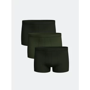 LC WAIKIKI Yeşil Standart Kalıp Pamuklu Esnek Erkek Boxer 3lü